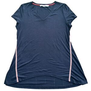 Summer & Sage Navy Short Sleeve V-Neck Tunic Top – Size L